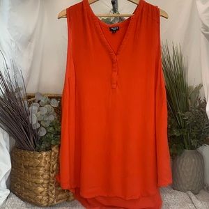 Torrid Blood Orange Swiss Dot Tunic Tank Size 3